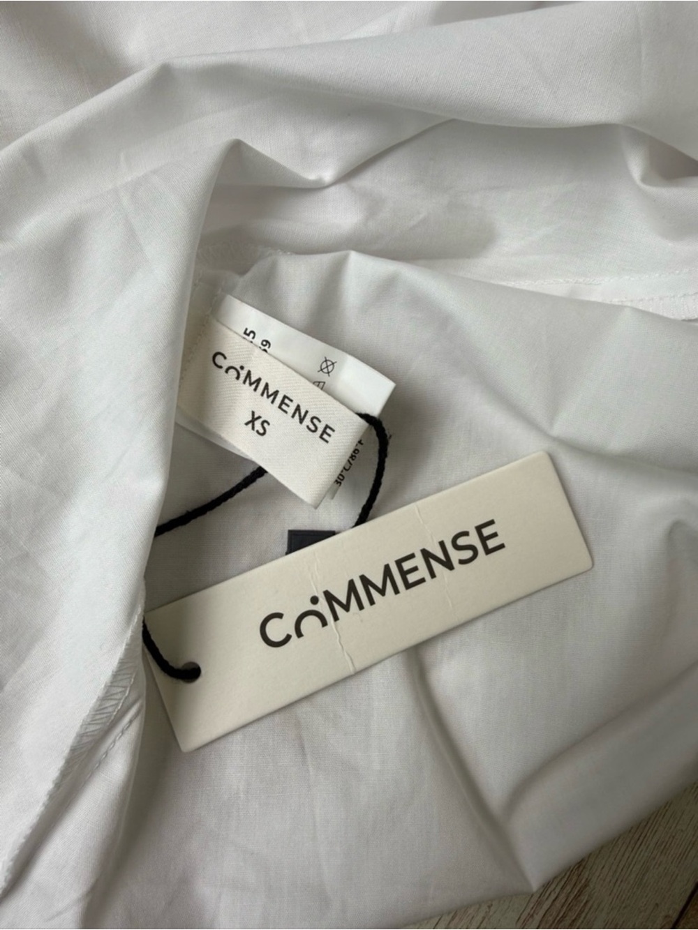 Commense White Sleeveless Cotton Blend Midi Dress Pockets NWT XS - Picture 7 of 10